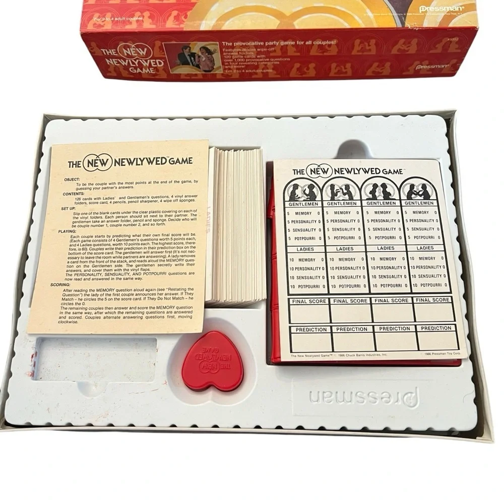 Vintage Pressman The New Newlywed‎ Game 1986 Board Game